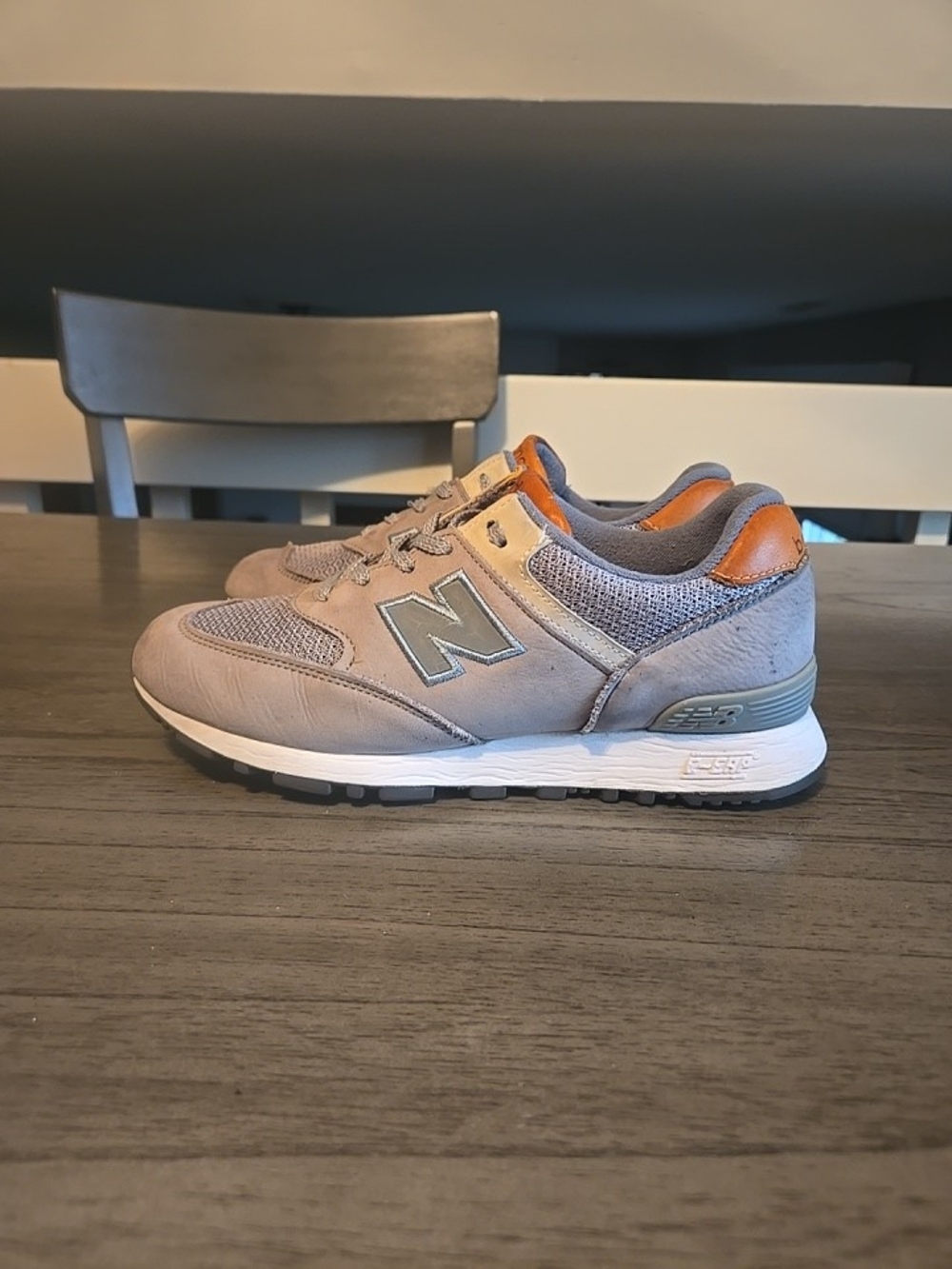 New Balance 574  Grey White Womens  Size 8 B Made In England